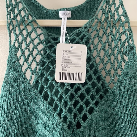 NWT UO Out From Under Green Knit/Crochet Crop Tank - Picture 2 of 4
